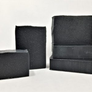 Activated bamboo charcoal and peppermint soap.