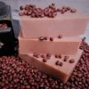French pink clay and adzuki bean soap stacked.