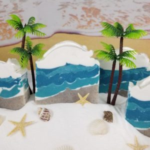 Pensacola Beach soaps with palm trees.
